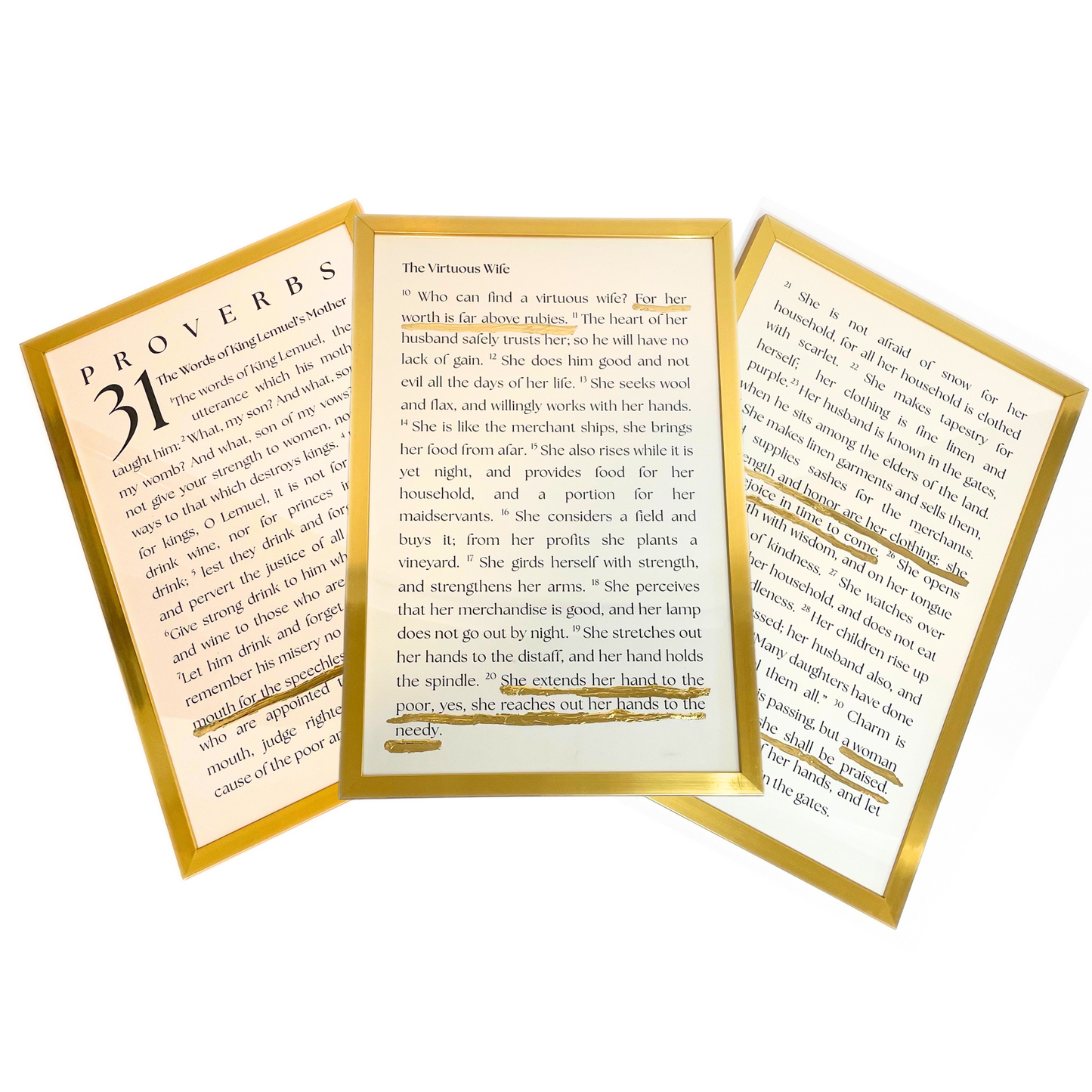 Proverbs 31 Wall Art Set (3 pieces) 11 x 17 inches