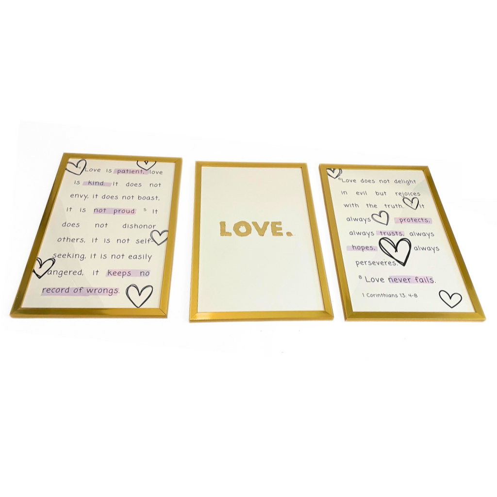 1 Corinthians 13 Wall Art Set (3 pieces)