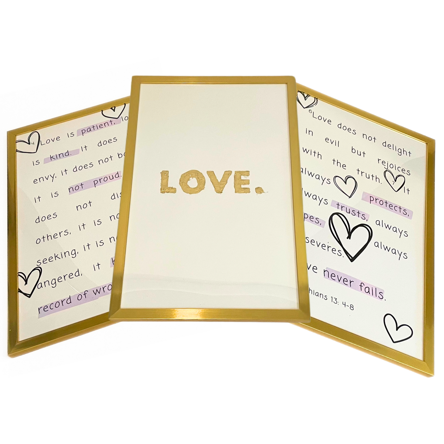 1 Corinthians 13 Wall Art Set (3 Pieces) 11 x 17 inches