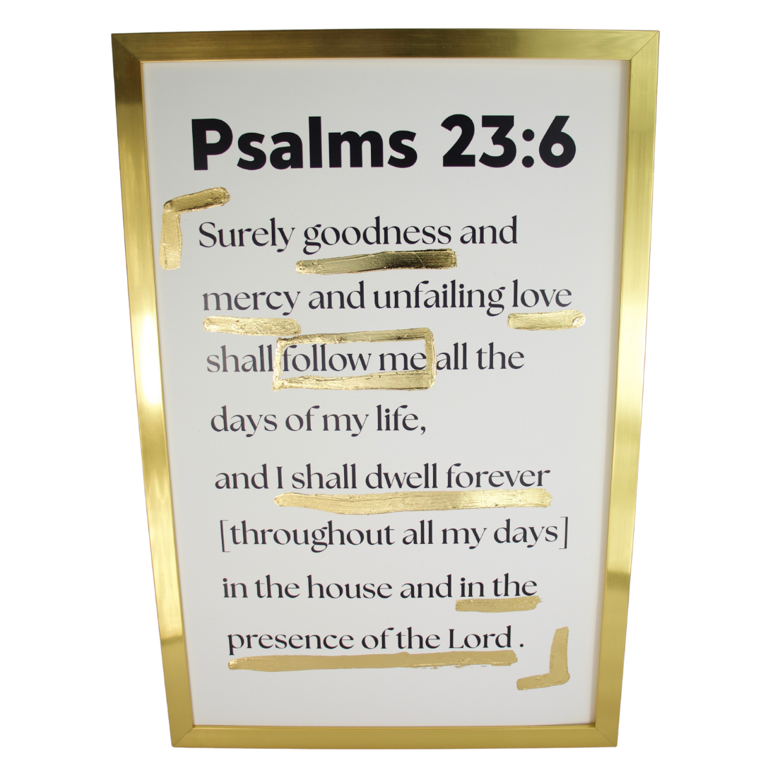 Psalms 23:6 Christian Scripture Wall Art