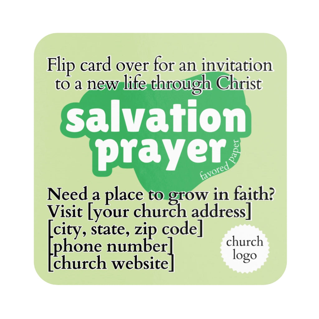 Custom Branded Salvation Prayer Cards