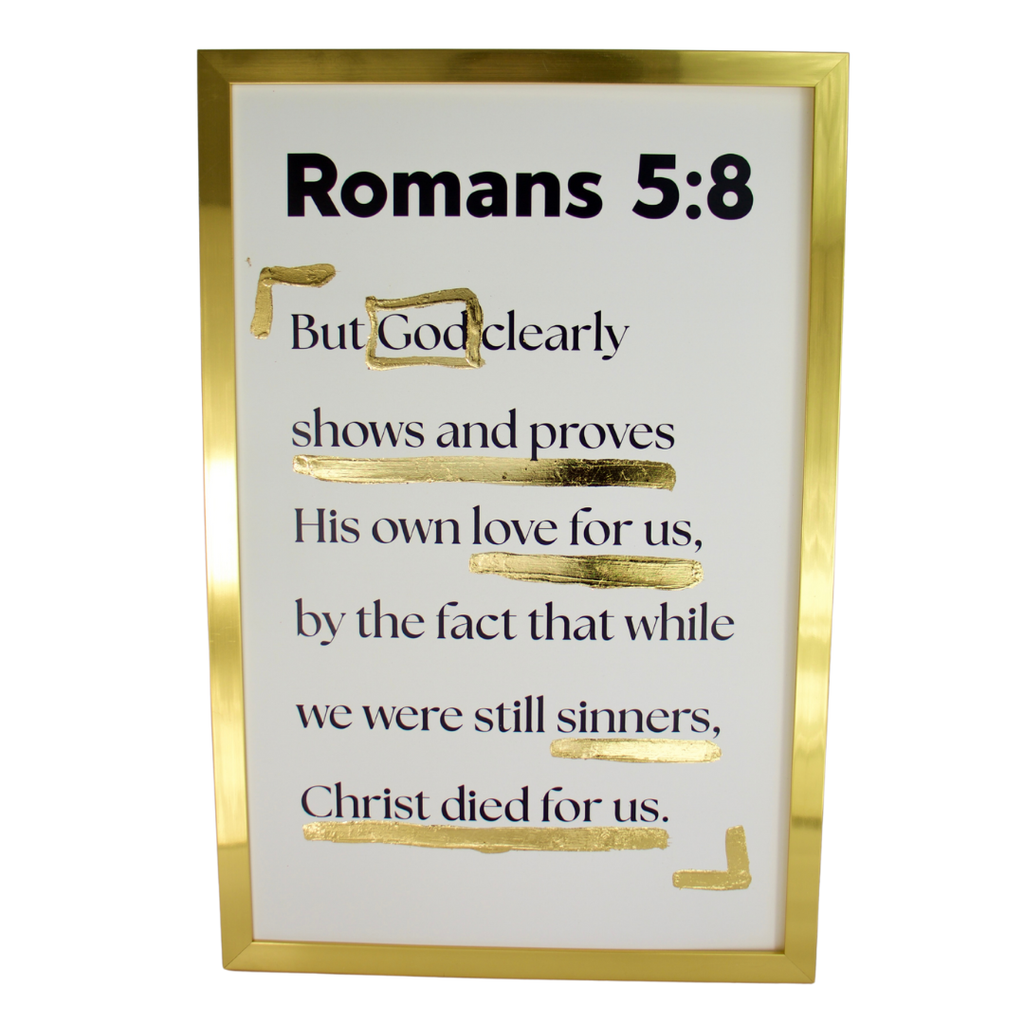 Romans 5:8 Christian Scripture Wall Art