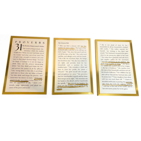 Proverbs 31 Wall Art Set (3 pieces) 11 x 17 inches