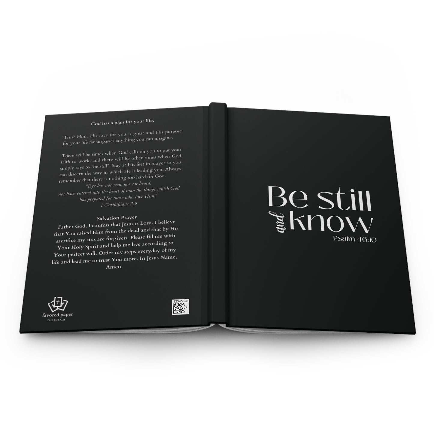 Be Still and Know Christian HARDCOVER Notebook