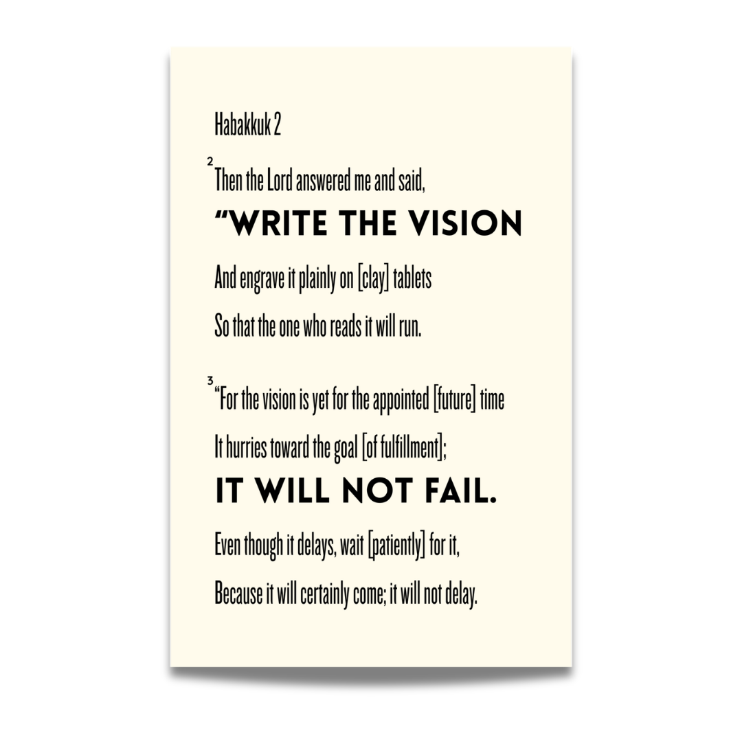 Write the Vision Print (No frame) - 11x17 Christian Scripture Art Print